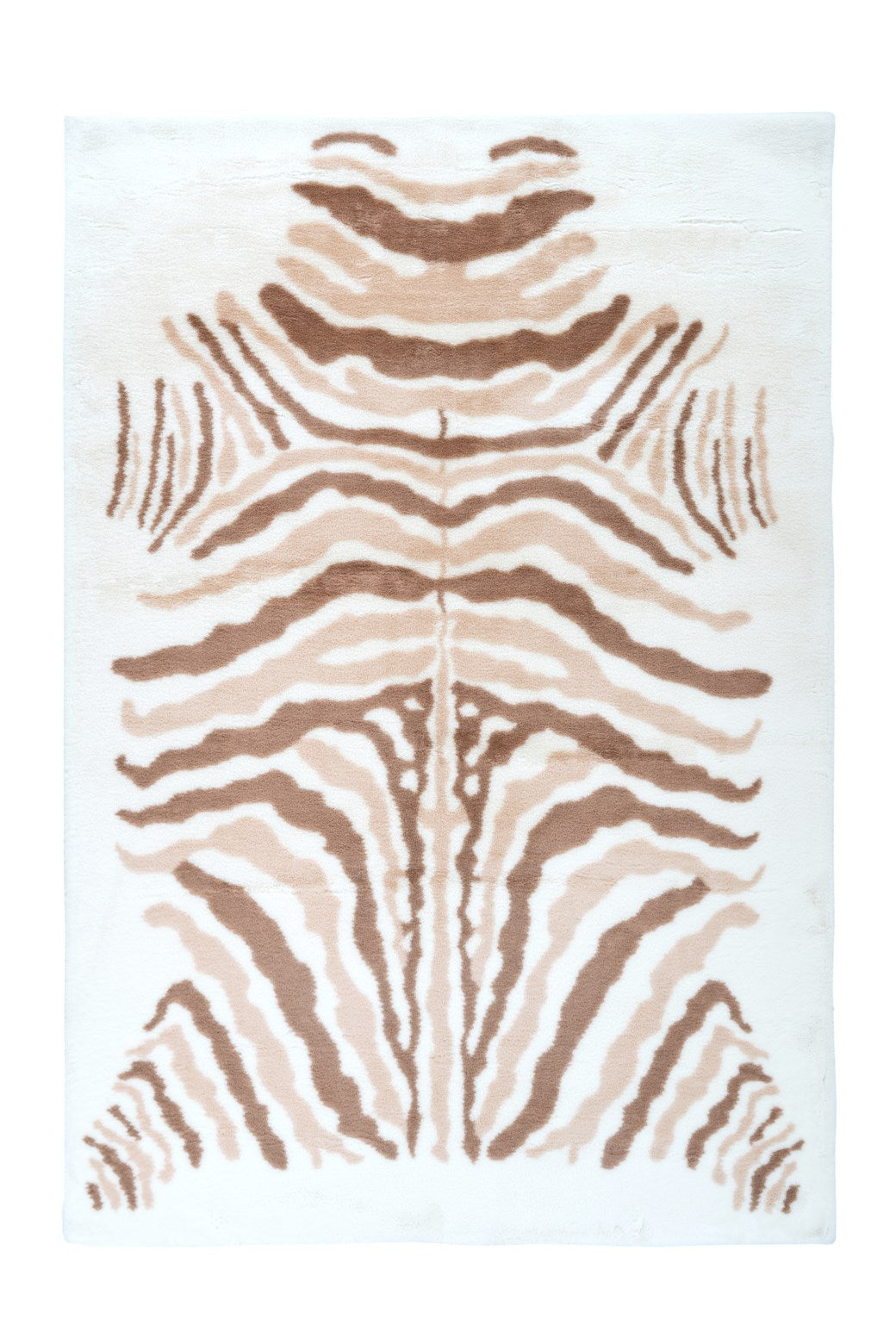 Kaninmønster Tæppe – Elfenben / Taupe / Hvid – 120 x 160 cm - Nordic Unique