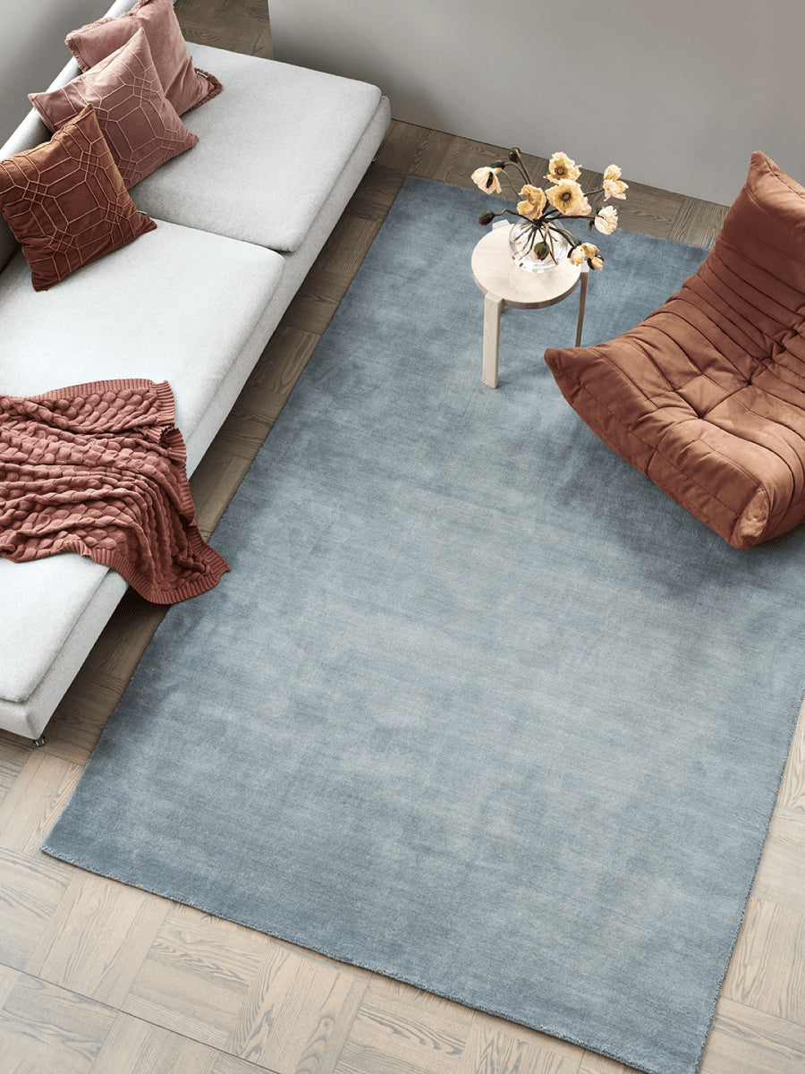 Tæppe Solid 200x300cm - Blå - Nordic Unique