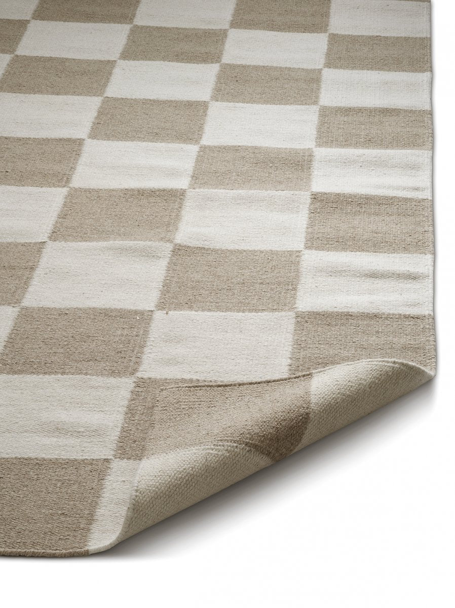 Tæppe Kvadrater 200x300cm - Hvid/Naturlig - Nordic Unique