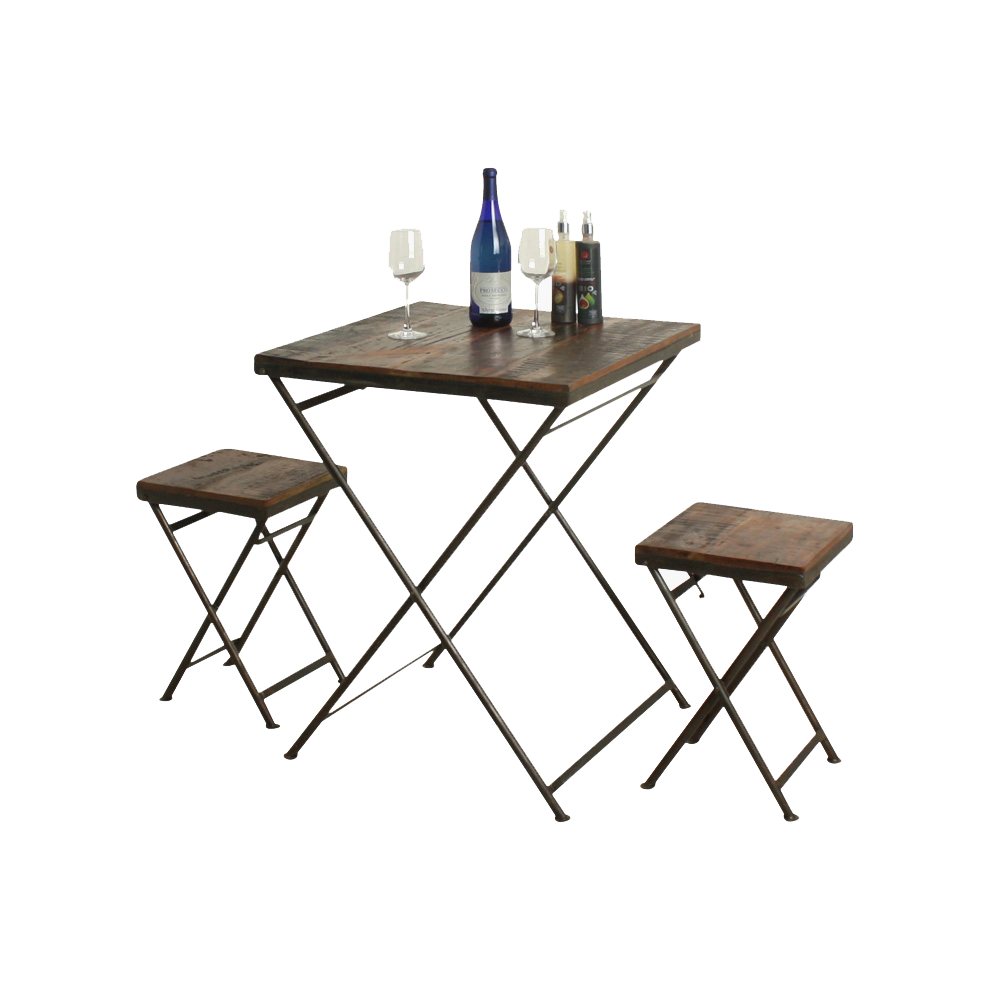 Factory sammenklappeligt bord - FSC-genbrugt træ - 60x60x76 cm