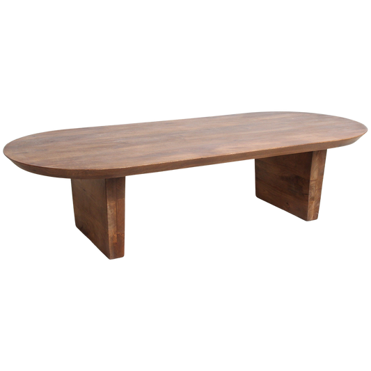 Bullnose sofabord i mangotræ - 140x60x35 cm