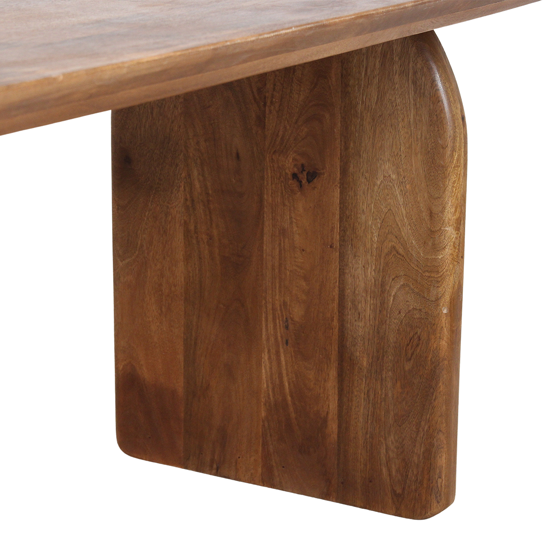 Spisebord med afrundet kant - brun - 180 - mix-stel