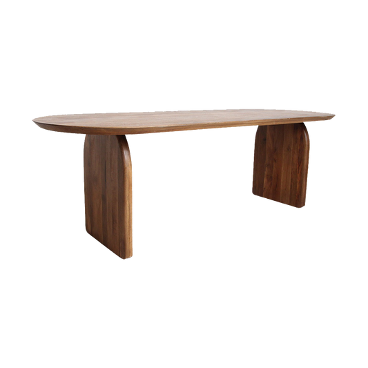 Spisebord med rundet forkant - brun - 240 - lukket stel