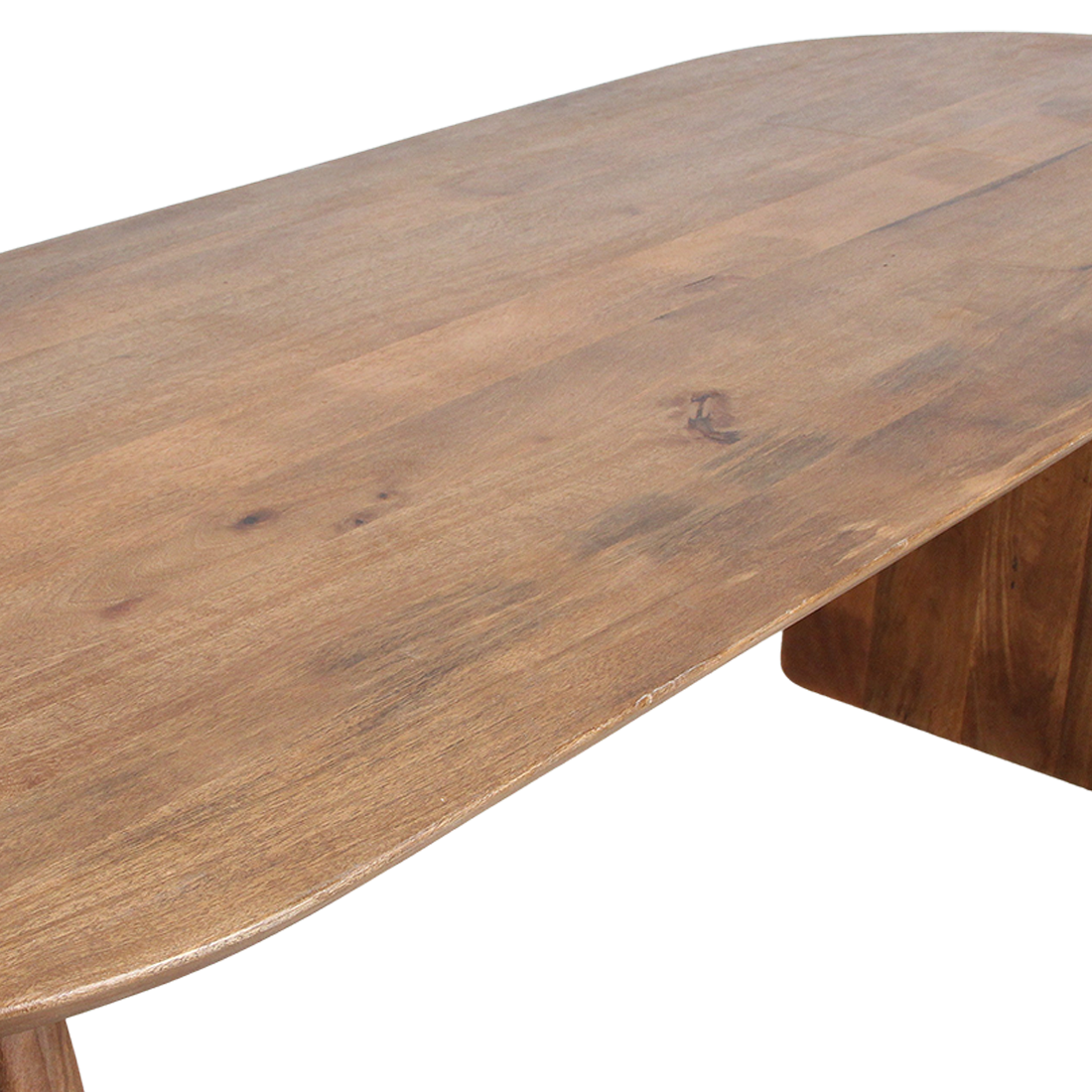 Spisebord med rundet forkant - brun - 240 - lukket stel