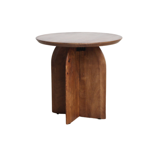 Bullnose sidebord i mangotræ Cross Ø 50 cm