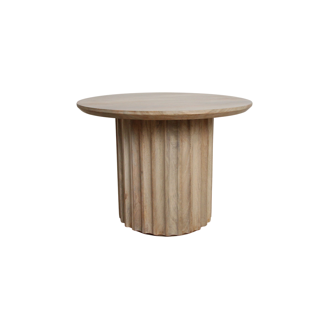 Bullnose sidebord, reverseret naturel, Ø 55 cm