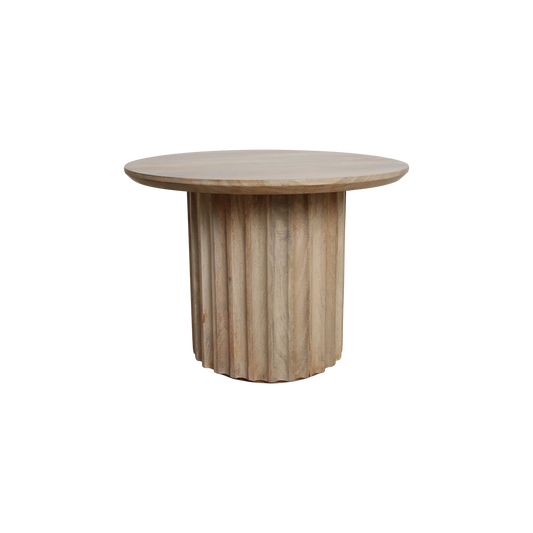 Bullnose sidebord, reverseret naturel, Ø 55 cm