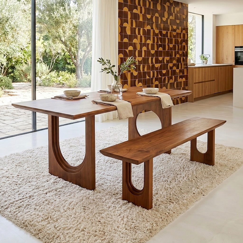Bullnose Chamfered Mix mangotræs spisebord - 180 cm