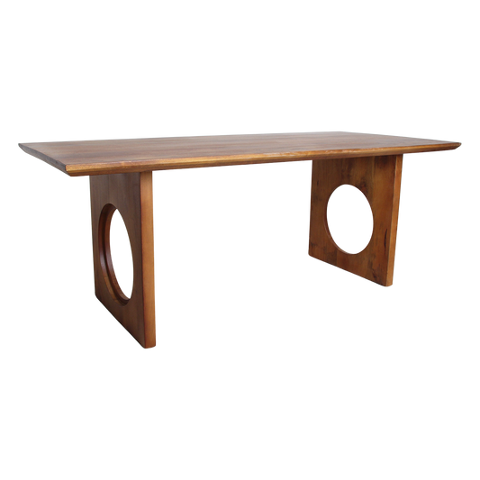 Rundkantet, faset Loop mangotræ spisebord - 240 cm