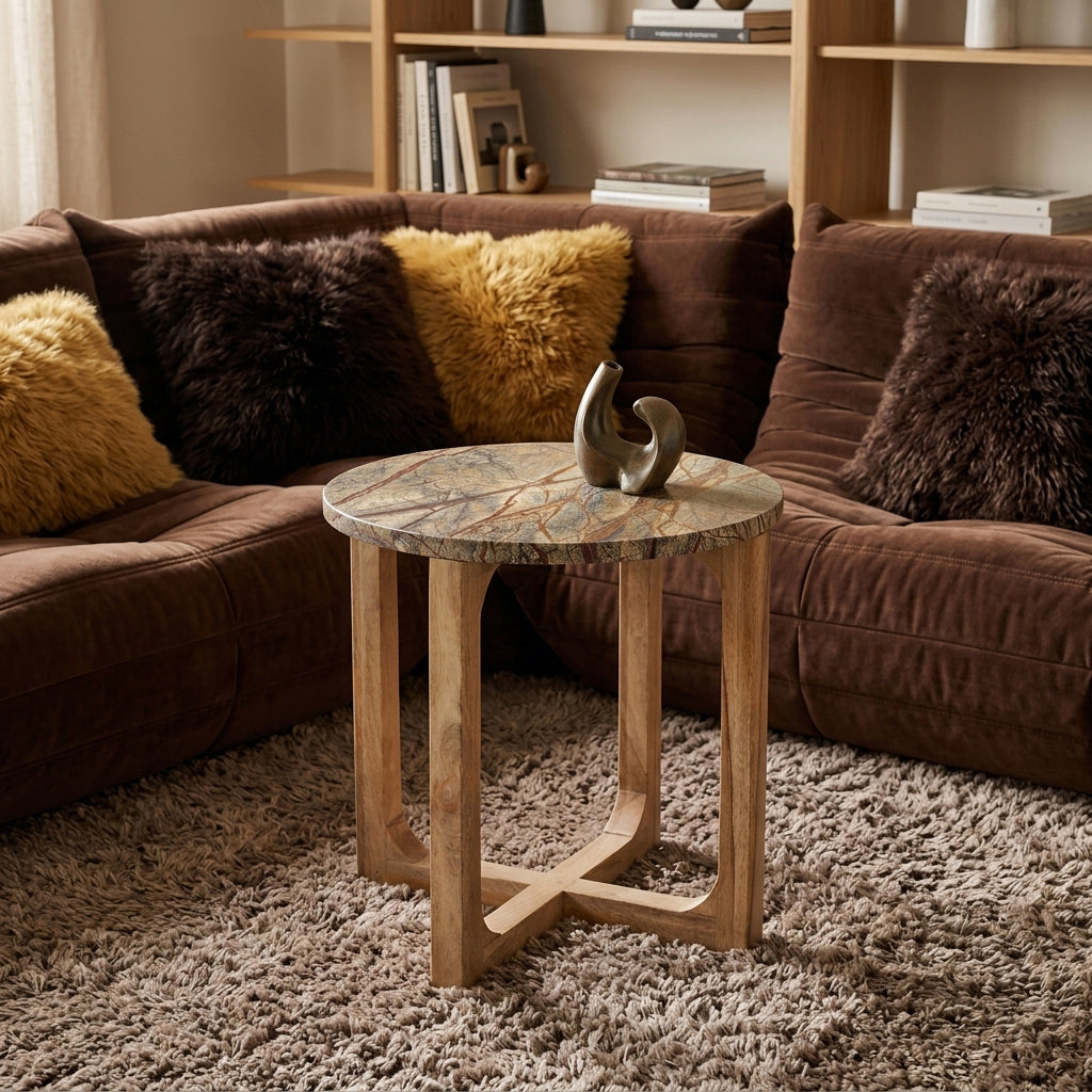 Marmor sidebord Bizar - 50x50x50 cm