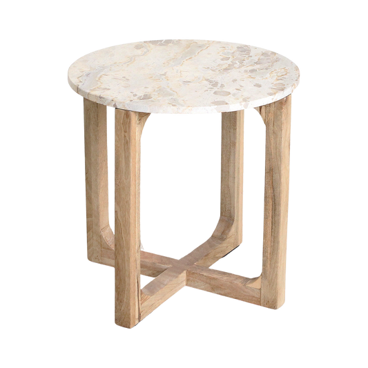 Marmor sidebord creme - 50x50x50 cm