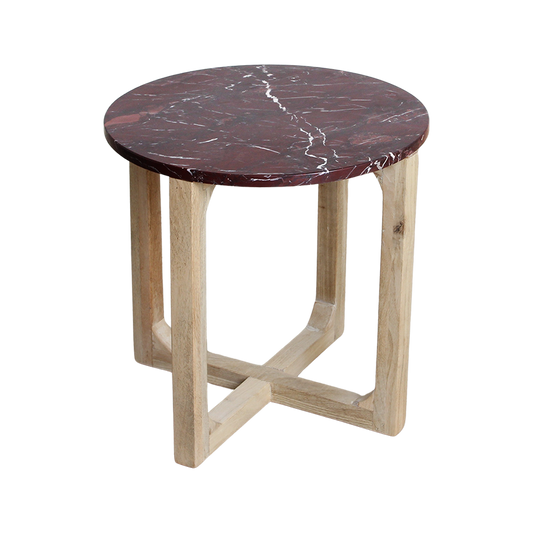 Marmor sidebord Cherry - 50x50x50 cm