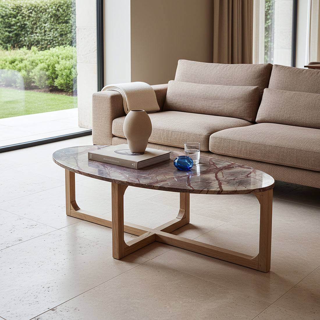 Sofabord i marmor Bizar - 120x60x38 cm