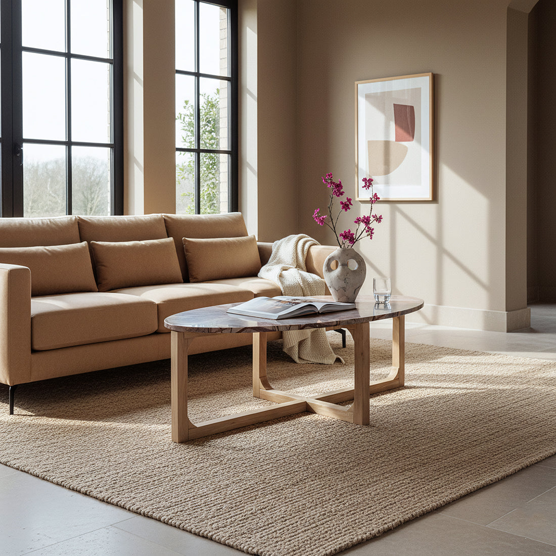 Sofabord i marmor Bizar - 120x60x38 cm