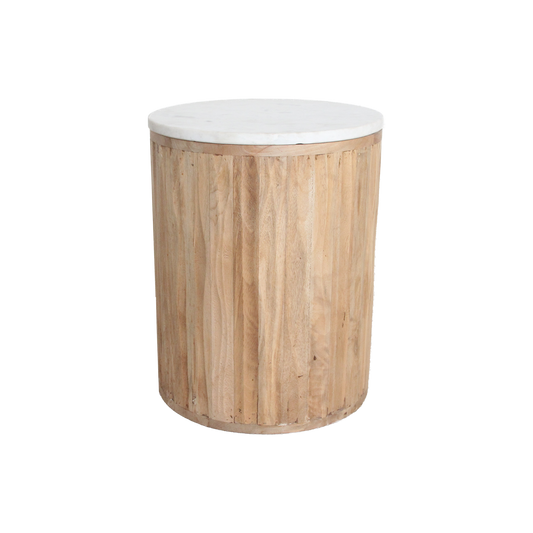 Malakka marmor sidebord - hvid