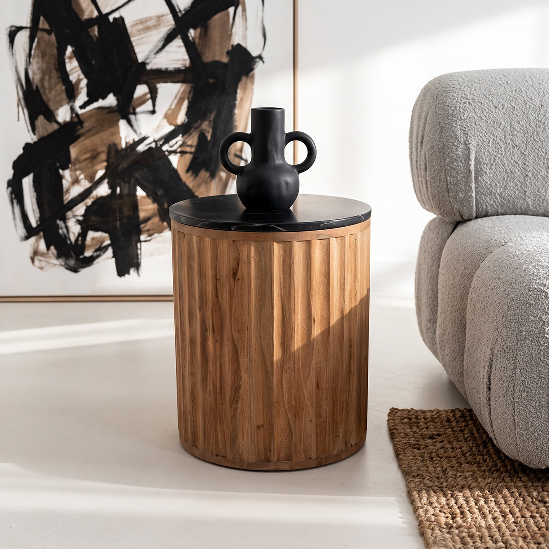 Langkawi marmor-sidebord - sort