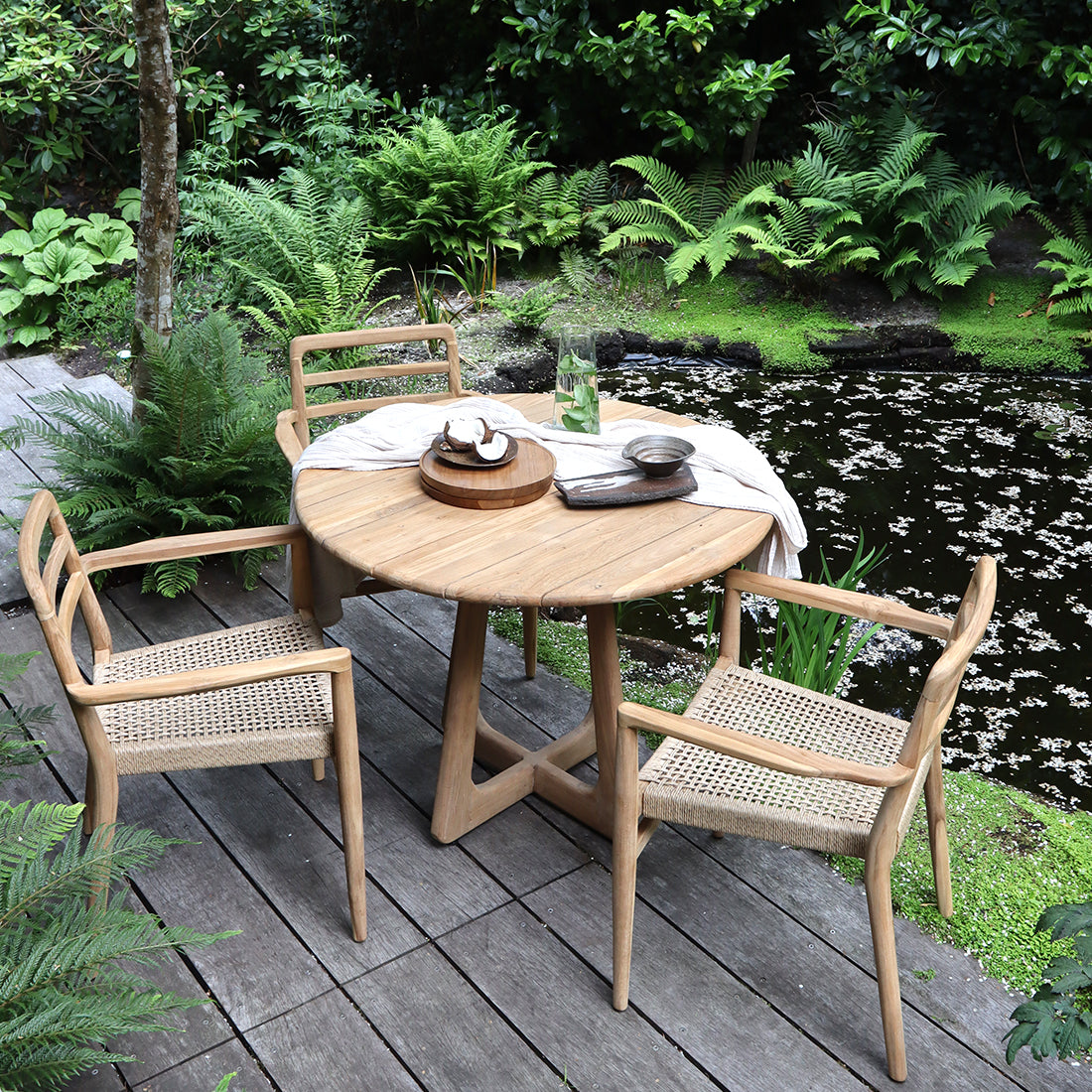 Verano rundt havebord i teaktræ - Ø100 cm