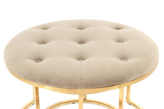 Puf Becky 800 – 2 sæt i Taupe / Guld - Nordic Unique