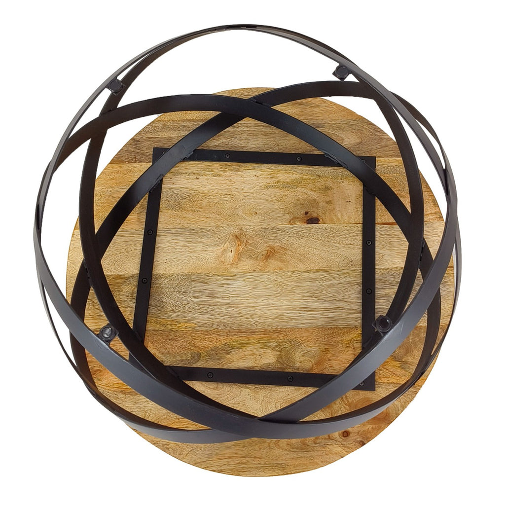 Rundt sofabord i metal og træ Ø55cm - Nordic Unique