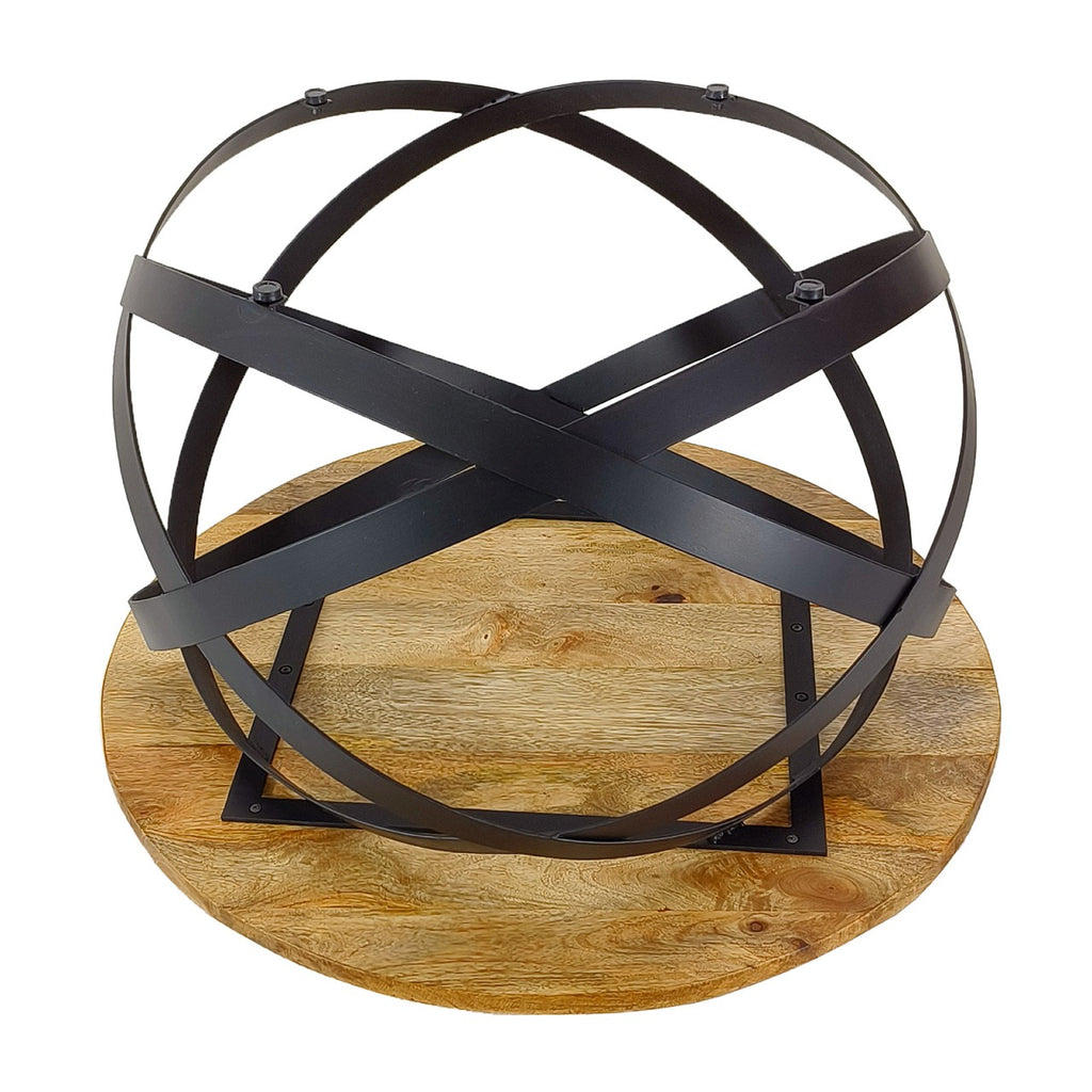 Rundt sofabord i metal og træ Ø55cm - Nordic Unique