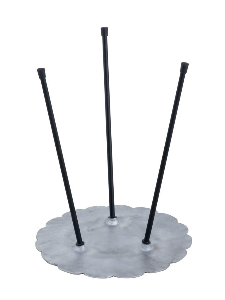 Sidebord i metal Ø35x45cm rund sølv