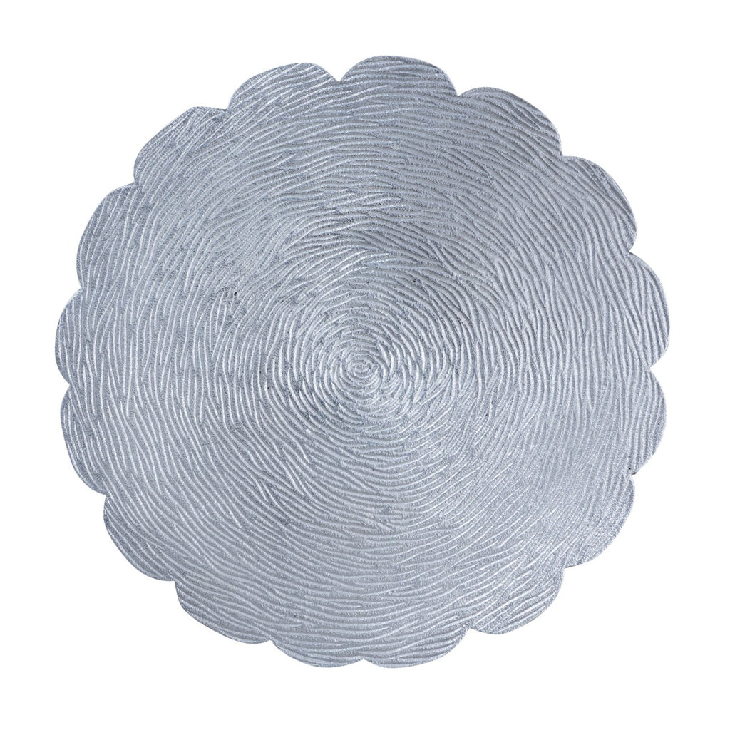 Sidebord i metal Ø35x45cm rund sølv