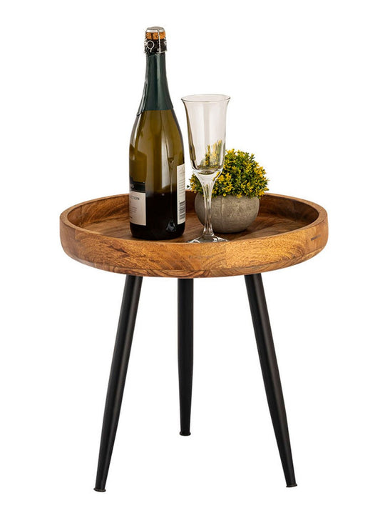 Sidebord i træ rundt Ø40xH40cm 2. sortering