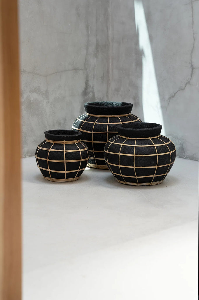 Maven Vase - Sort Naturlig - M
