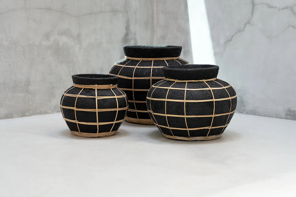 Maven Vase - Sort Naturlig - M
