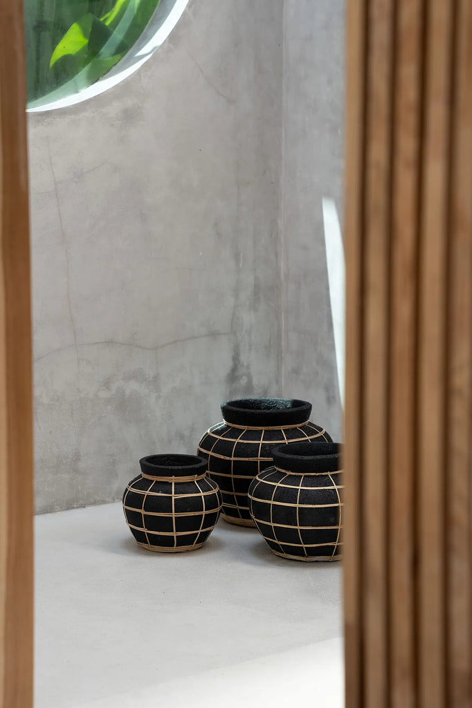 Maven Vase - Sort Naturlig - M