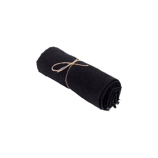 Linned Dug - Sort - 150x150cm