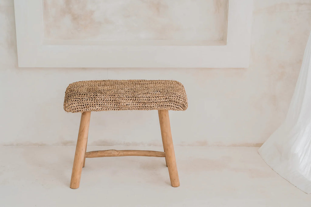 Raffia Bænken - Naturlig