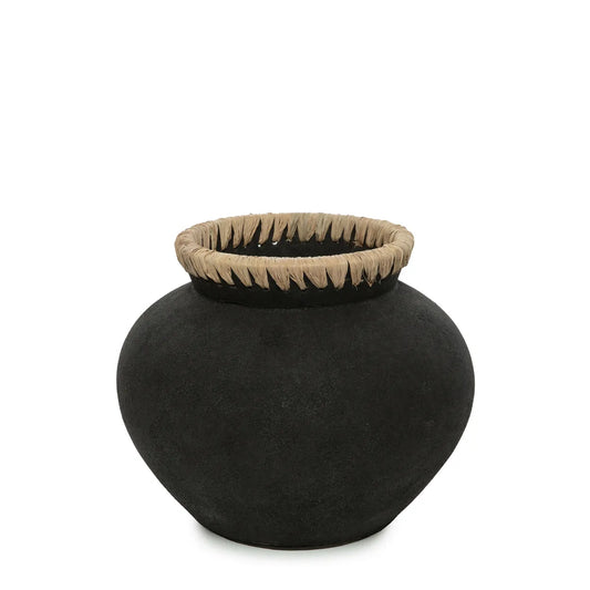 Madrid Vase - Sort Naturlig - M