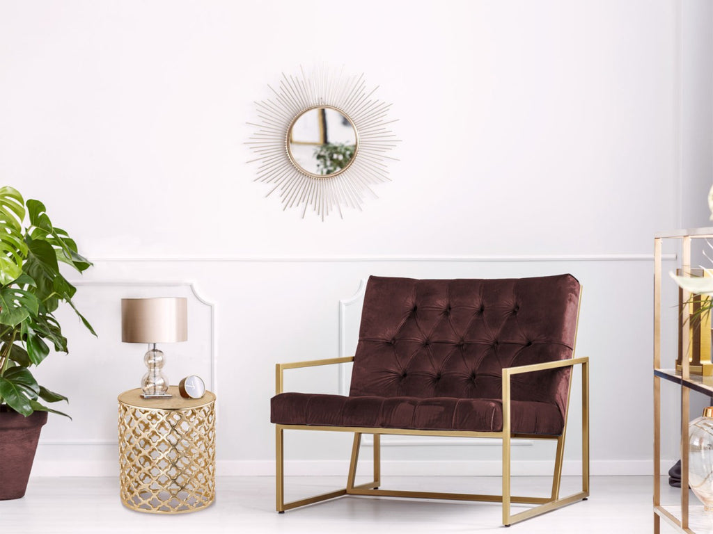 Dekobord/sidebord i metal Sidebord Ø40x45cm rund guld