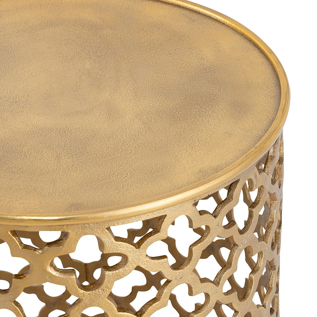 Dekobord/sidebord i metal Sidebord Ø40x45cm rund guld