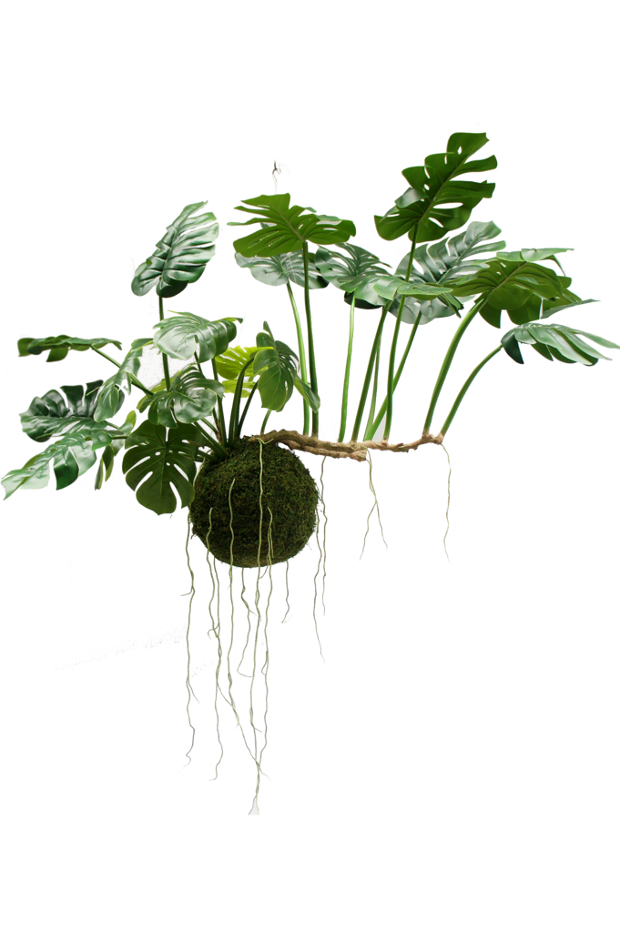 Kunstig hængeplante Monstera Deluxe 80 cm