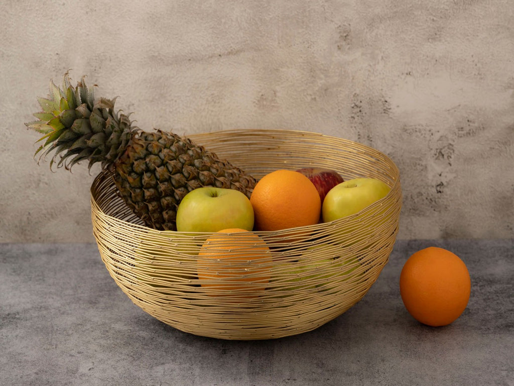 Frugtkurv ø 30 cm H 13 cm rund guld