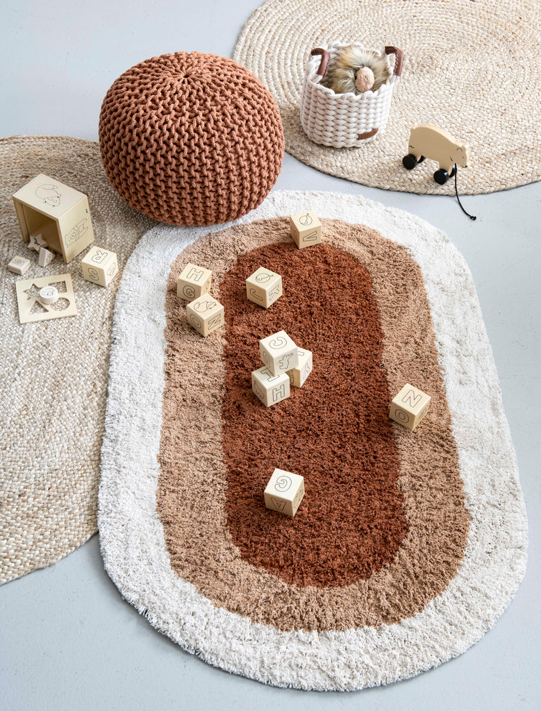 Otis, tæppe i terracotta oval 80x125 cm.