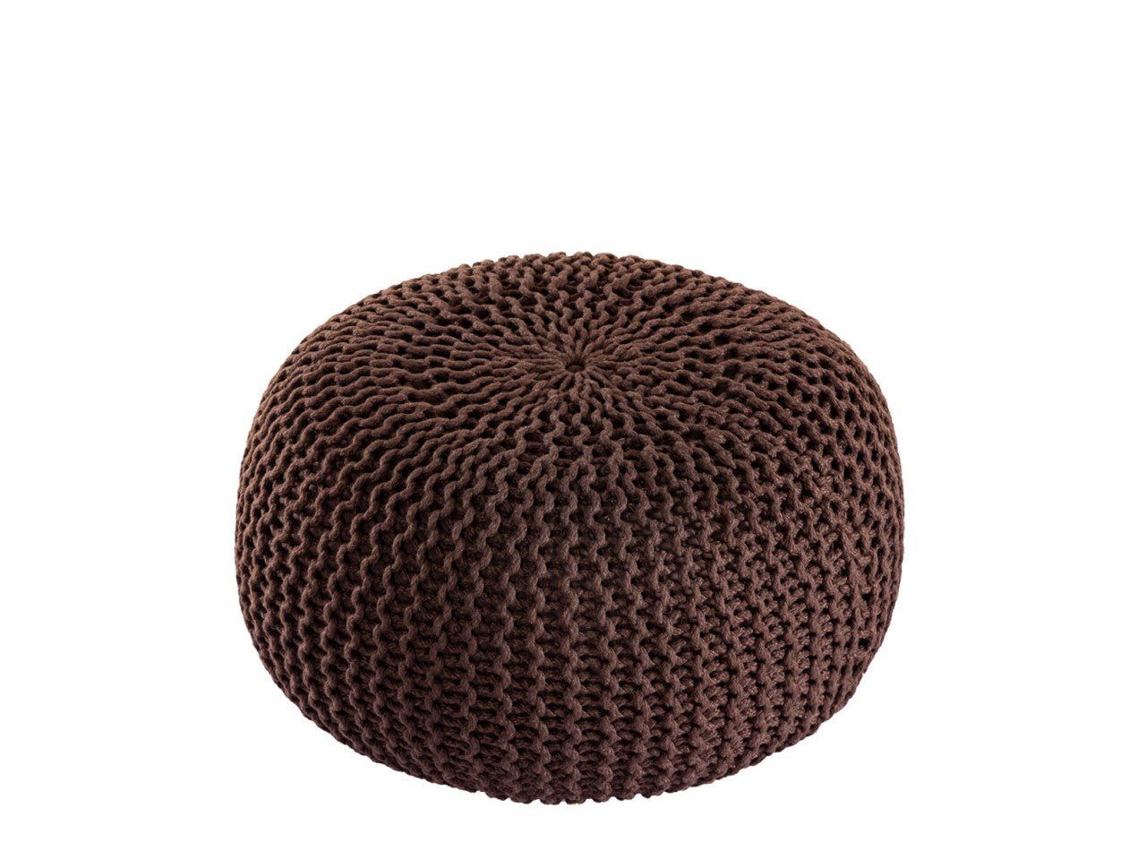 Puf PREMIUM ø45cm Strikpuf - Brun