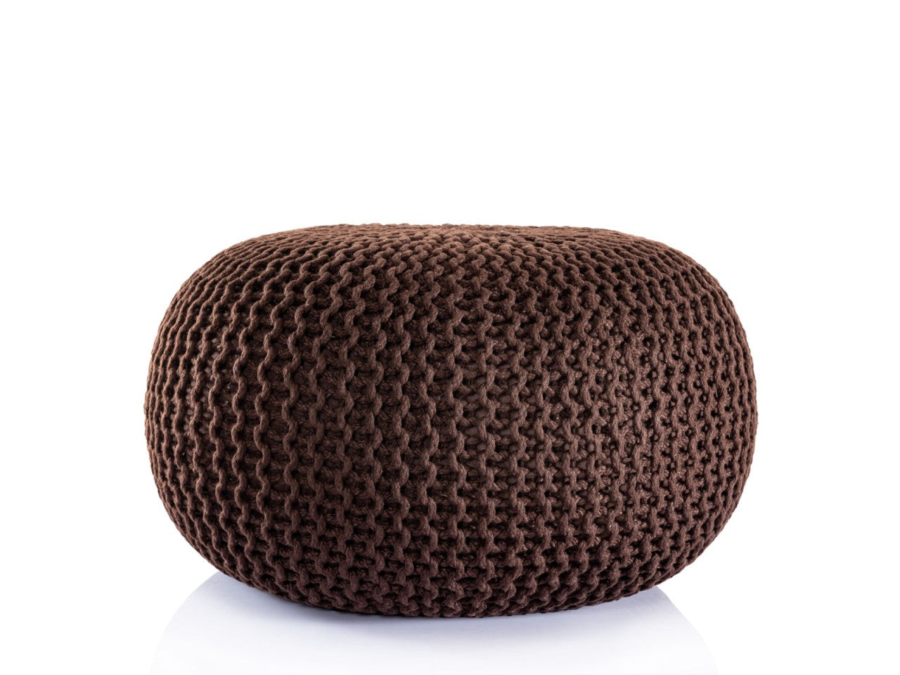 Puf PREMIUM ø45cm Strikpuf - Brun