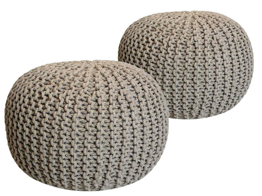 Puf/strikpuf grovstrik Ø55x37cm sæt med 2 stk.
