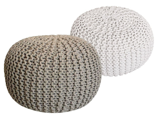 Puf/strikpuf grovstrik Ø55x37cm sæt med 2 stk.