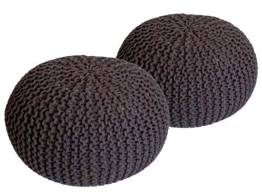 Puf/strikpuf grovstrik Ø55x37cm sæt med 2 stk.