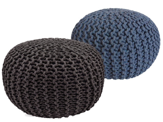 Puf/strikpuf grovstrik Ø55x37cm sæt med 2 stk.