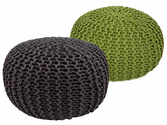 Puf/strikpuf grovstrik Ø55x37cm sæt med 2 stk.