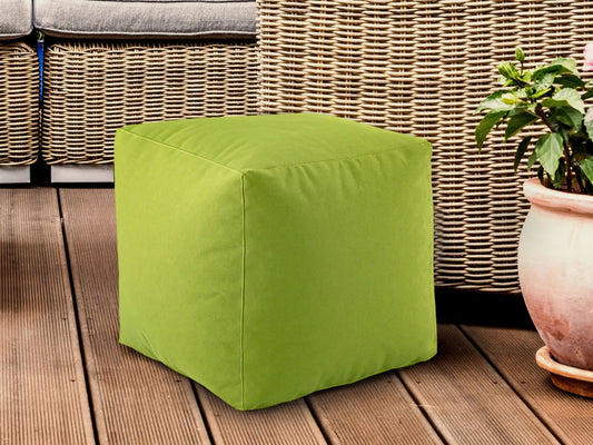 Puf 45x45x45cm til terrassen, vandtæt lime
