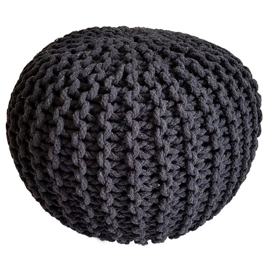 Strikpuf Ø45 cm sort/antracit
