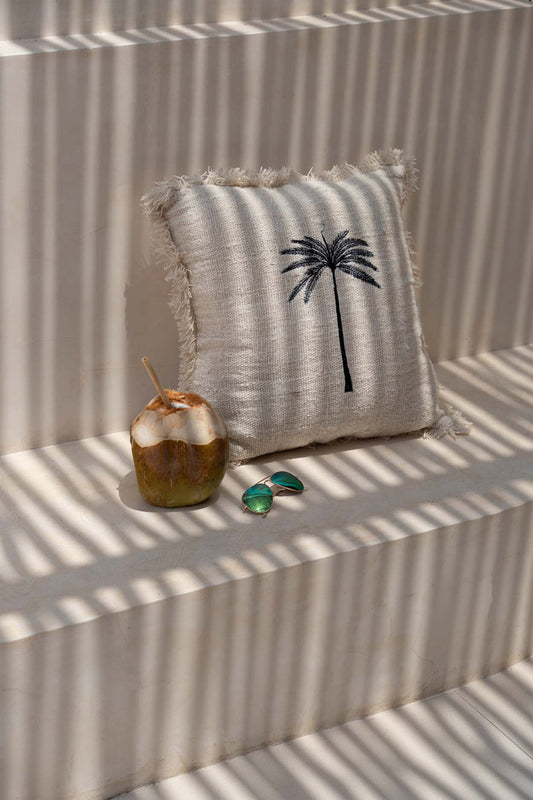 Gili Palm Pudebetræk - Naturlig Sort