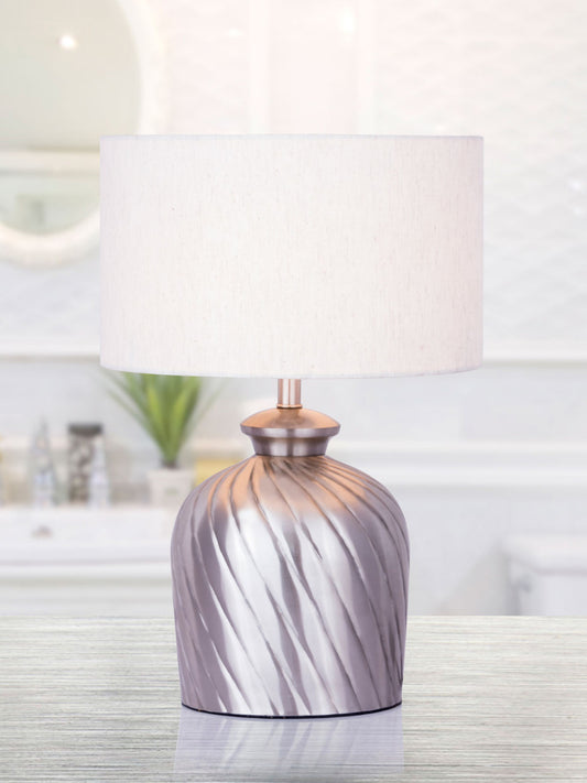 Bordlampe Natbordlampe ø 30 x H 52 cm guld/sølv
